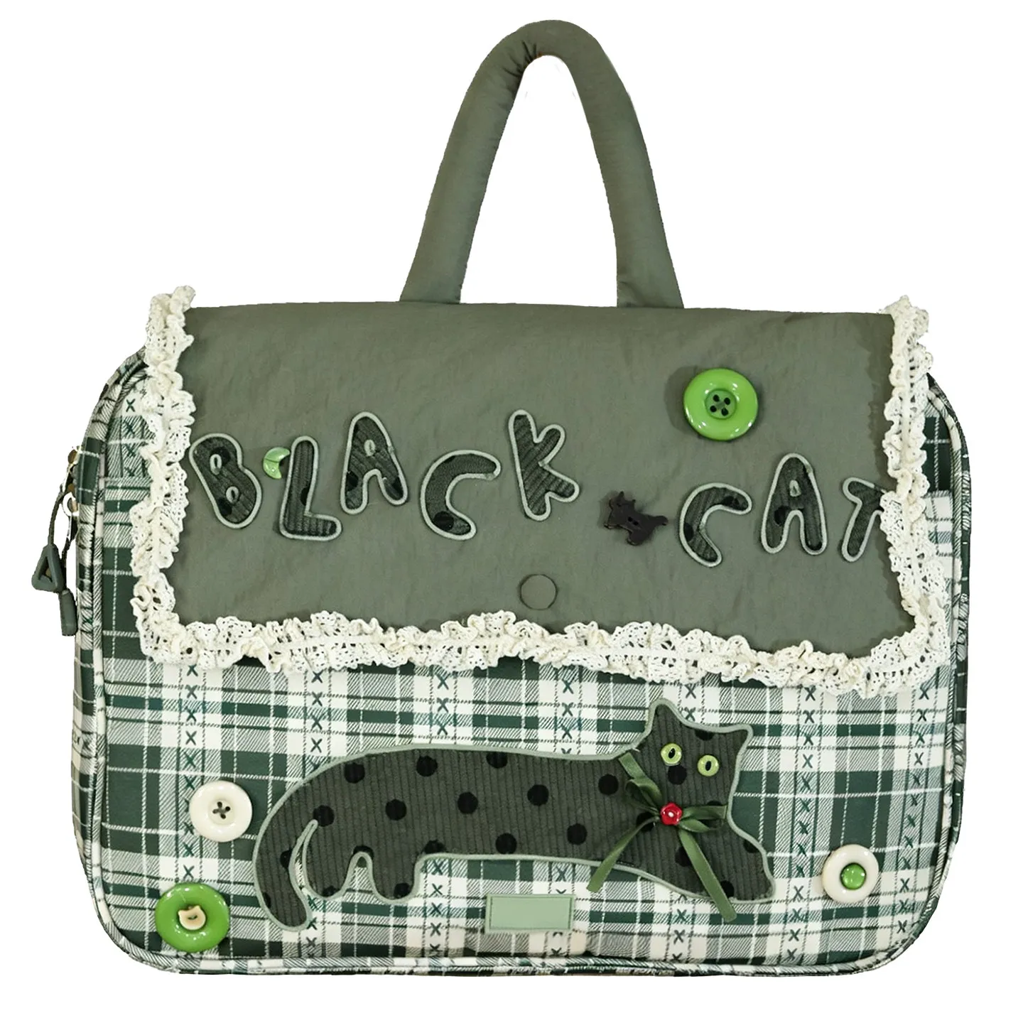 Original Niche Design Cute Cartoon Cat Backpack Student Class Commute Large Capacity Schoolbag 14-15.6 Inch Computer Bag Female