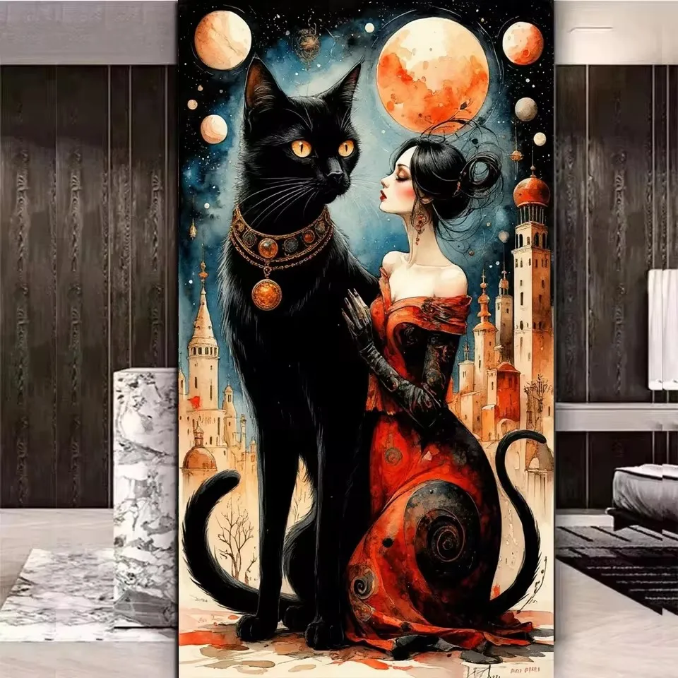 

Dragon Lion Cat And Woman Beast Large Size Full Square Round Diamond Painting Diy Diamond Art Mosaic Embroidery For Home Decor