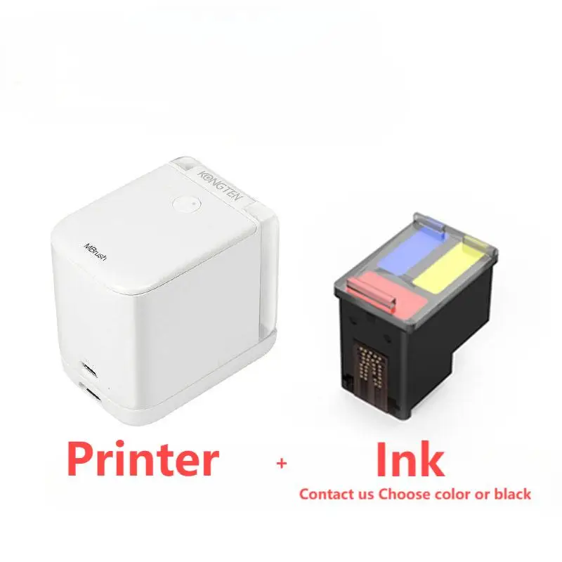 MHT-WG01 Portable Handheld Inkjet Printer Mini Temporary Tattoo Machine Color QR Code Logo on Wood Metal Handle