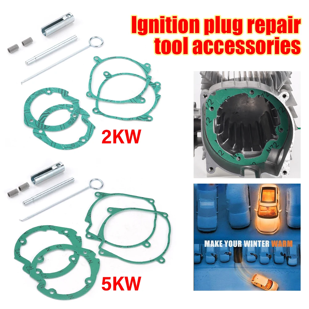 

2KW 5KW Ремкомплект свечей накаливания 12V 24V Воздушный дизельный обогреватель Парковочный обогреватель Запчасти для ремонта автомобиля Грузовик Лодка Монтажный инструмент Комплект для обслуживания