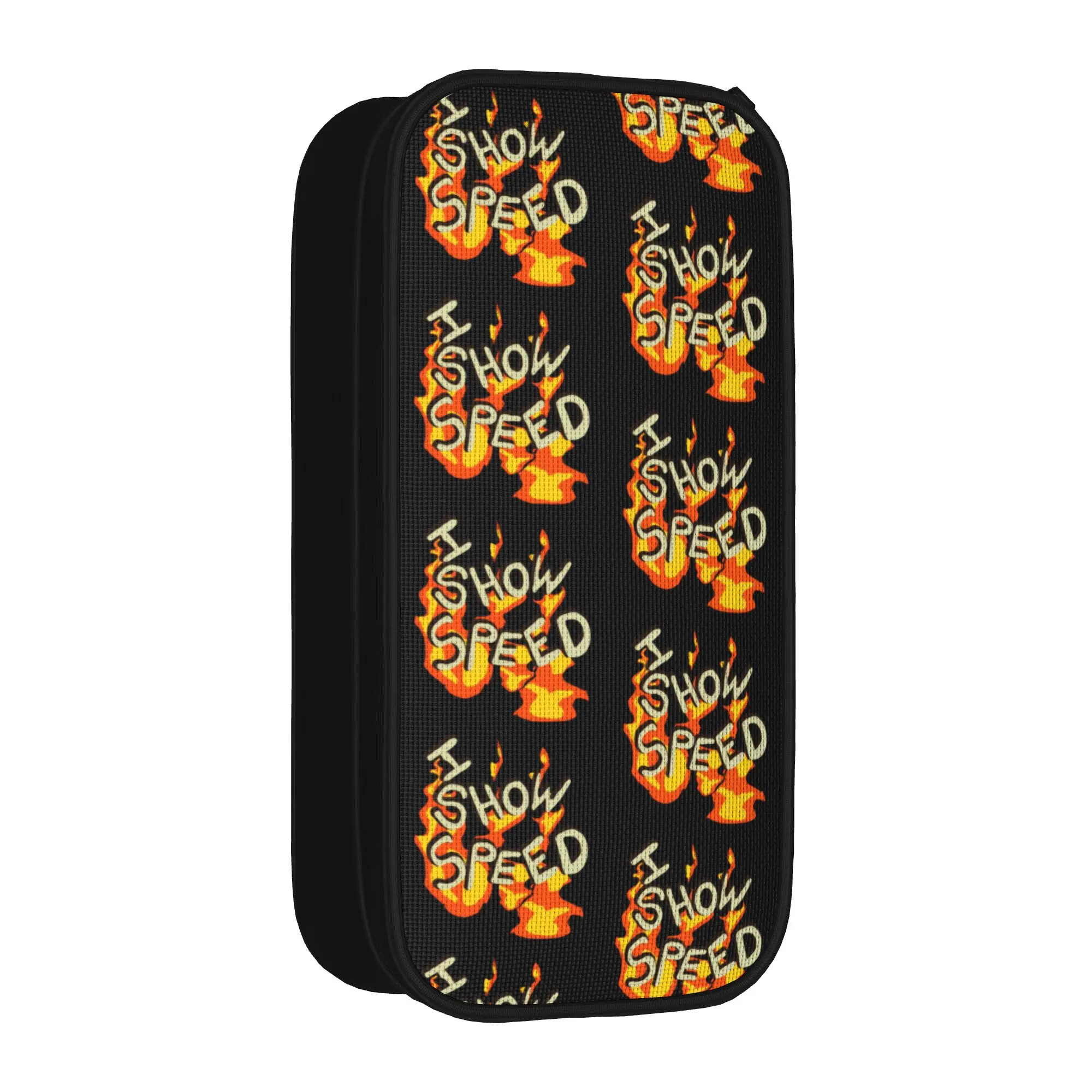 

fire ishowspeed logo design Pencil Cases Cute Bags Student Big Capacity School Supplies Cosmetic Pencil Pouch