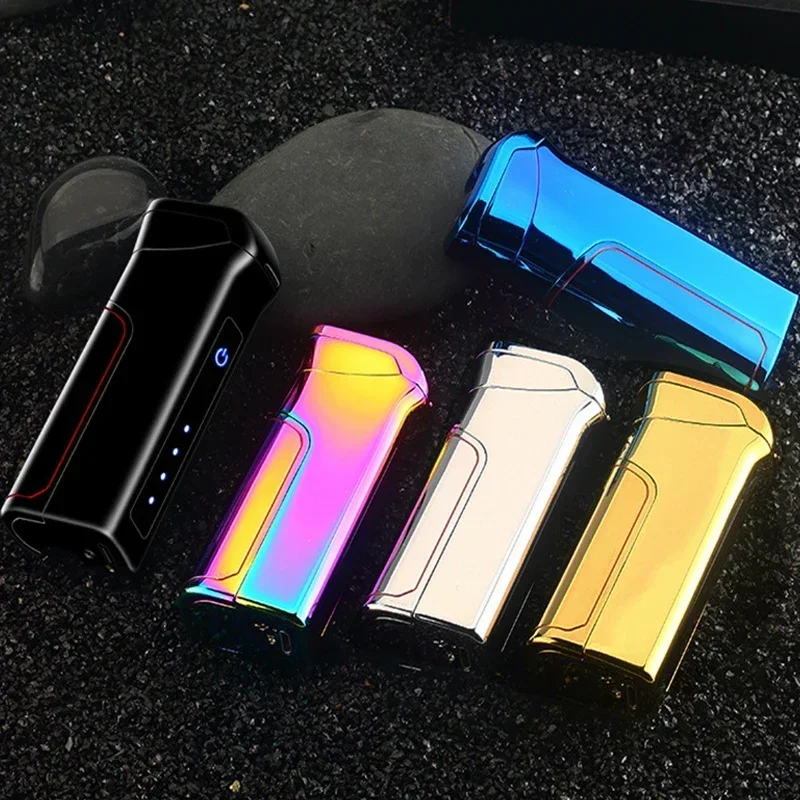 New Rotating Plasma Arc Lighter Smart Touch Interchangeable Battery USB Electronic Lighter Rechargeable Windproof Gifts For Man