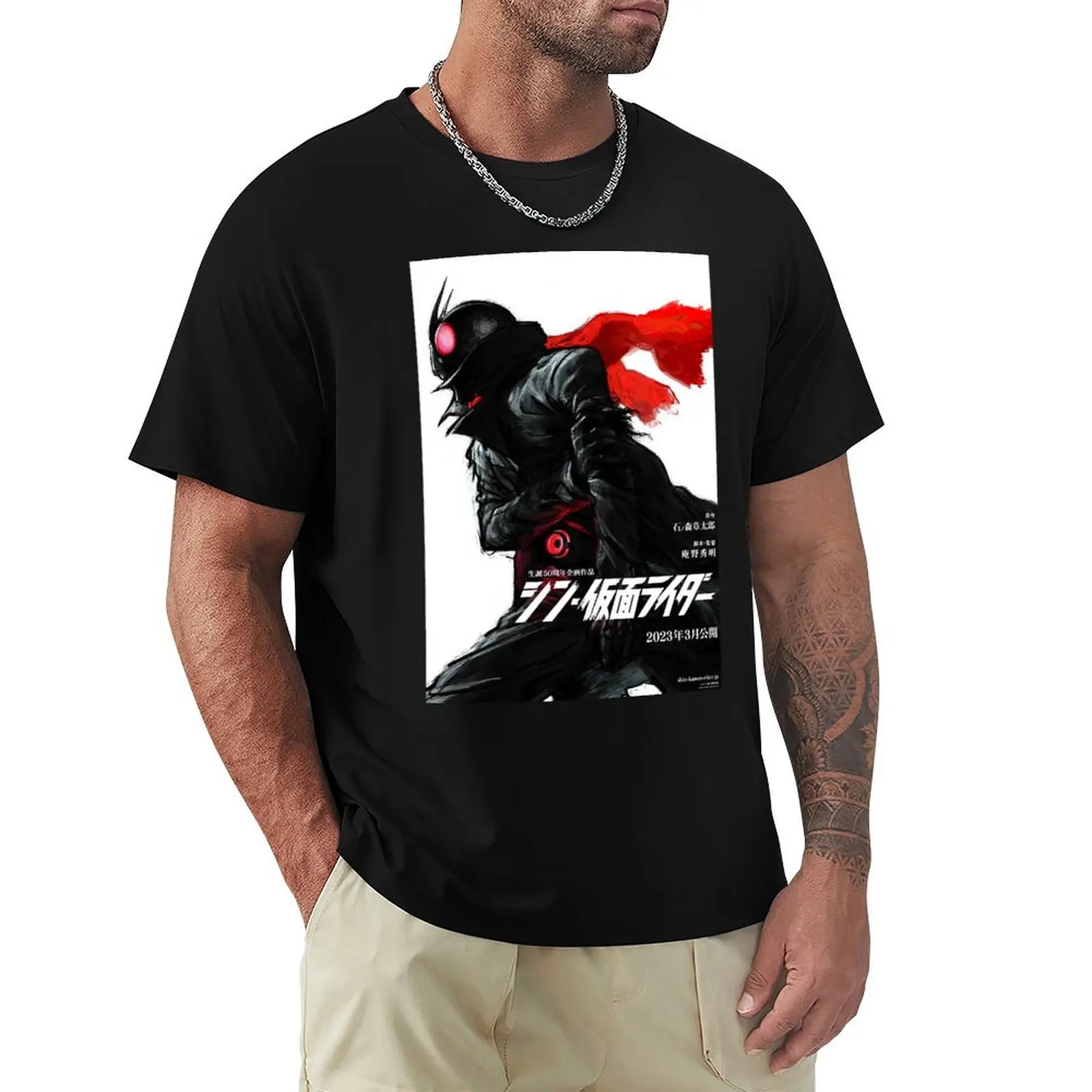 shin Kamen Rider T-Shirt blue archive anime clothes plus size clothes mens t shirt graphic