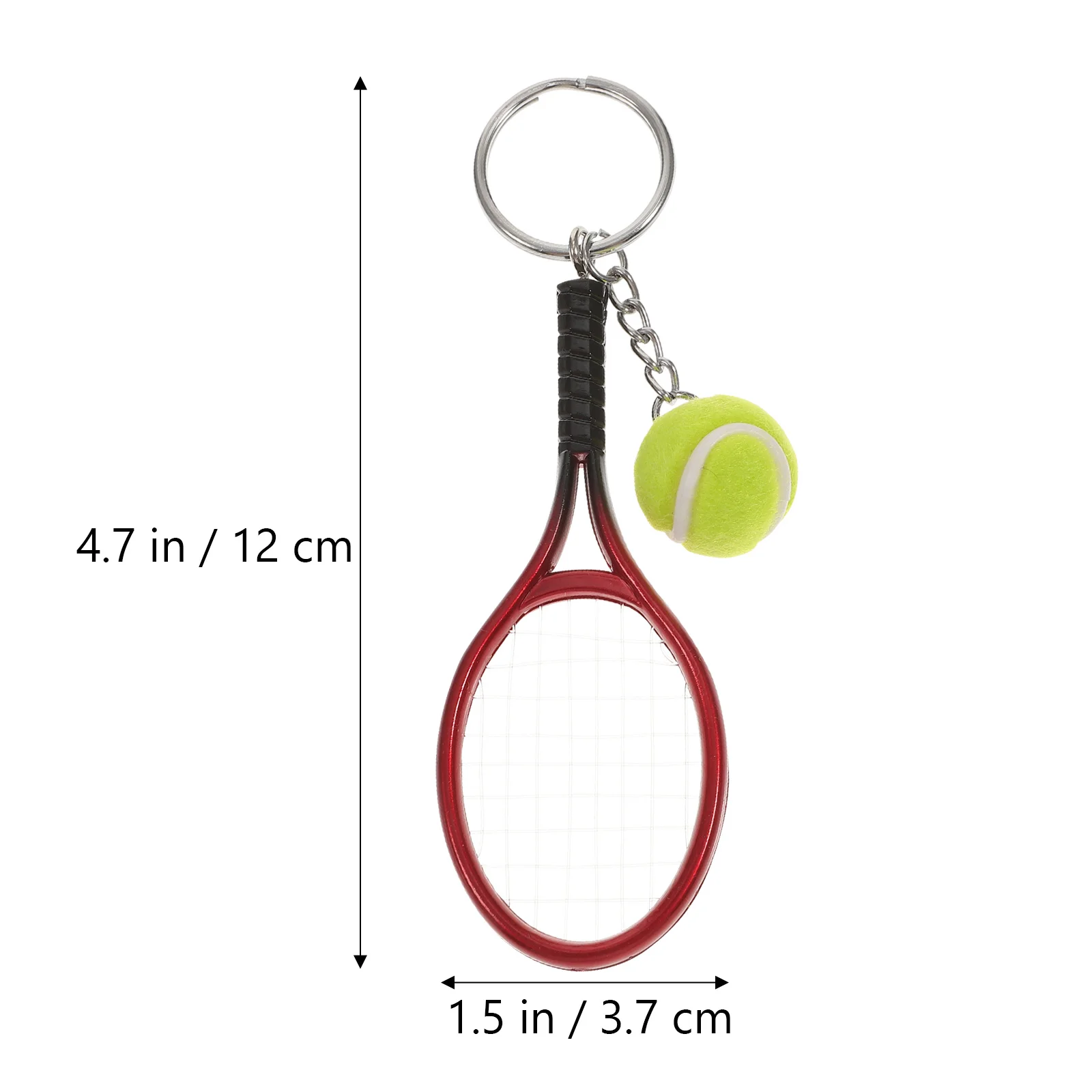 Mini Tennis Racket Keychain Key Ring Charm Tennis Ball Key Chain Car Bag Pendant Keyring Gift (Random Color)