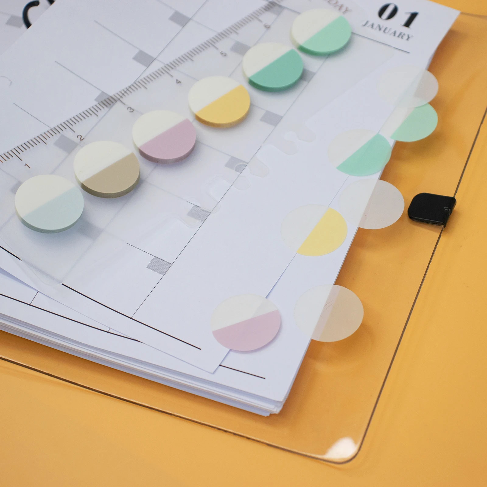 Transparent Sticky Note Self-Adhesive Bookmarks Kawaii Clear Sticky Adhesive Notes For DiscBound Planner Office Supplies