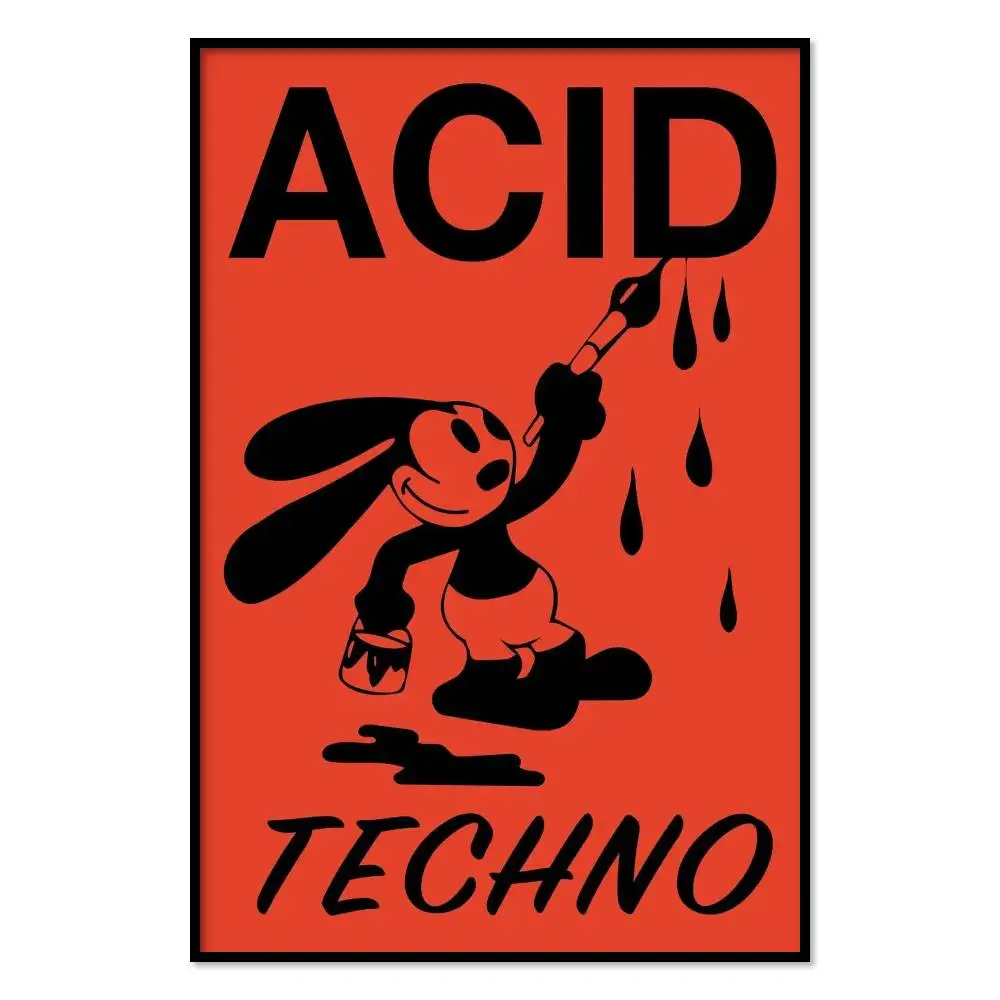 Acid Techno Poster Mural for Living Room Bedroom Wall Office Wall Decor Gift for Friends Unframed