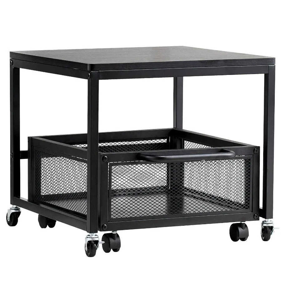 

Mini Fridge Stand with Storage Black 198 lbs Capacity Movable Cart with Swivel Wheels for Beverage Refrigerator Ideal for Coffe