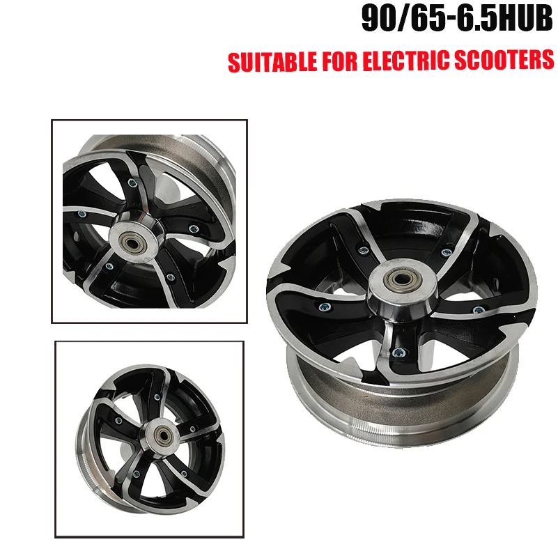 Cubo de Roda de Alumínio 11 e 6.5 Polegadas 90/65-6.5 Dianteiro e Traseiro para Patinete Elétrico e Mini Moto 47/49cc - Peças de Aro de Roda