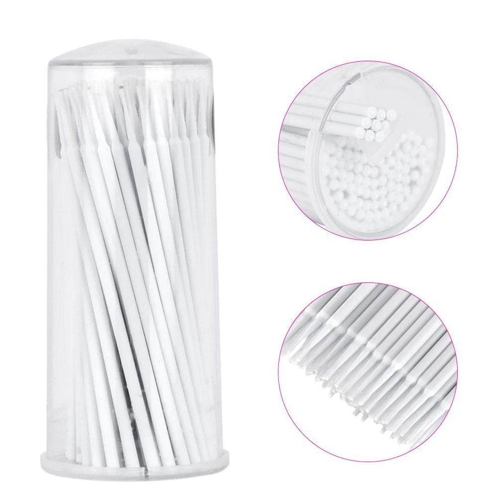 

100 Pcs Cleaning Cotton Swabs Micro Applicator Brush Miniature Eyelash Extension