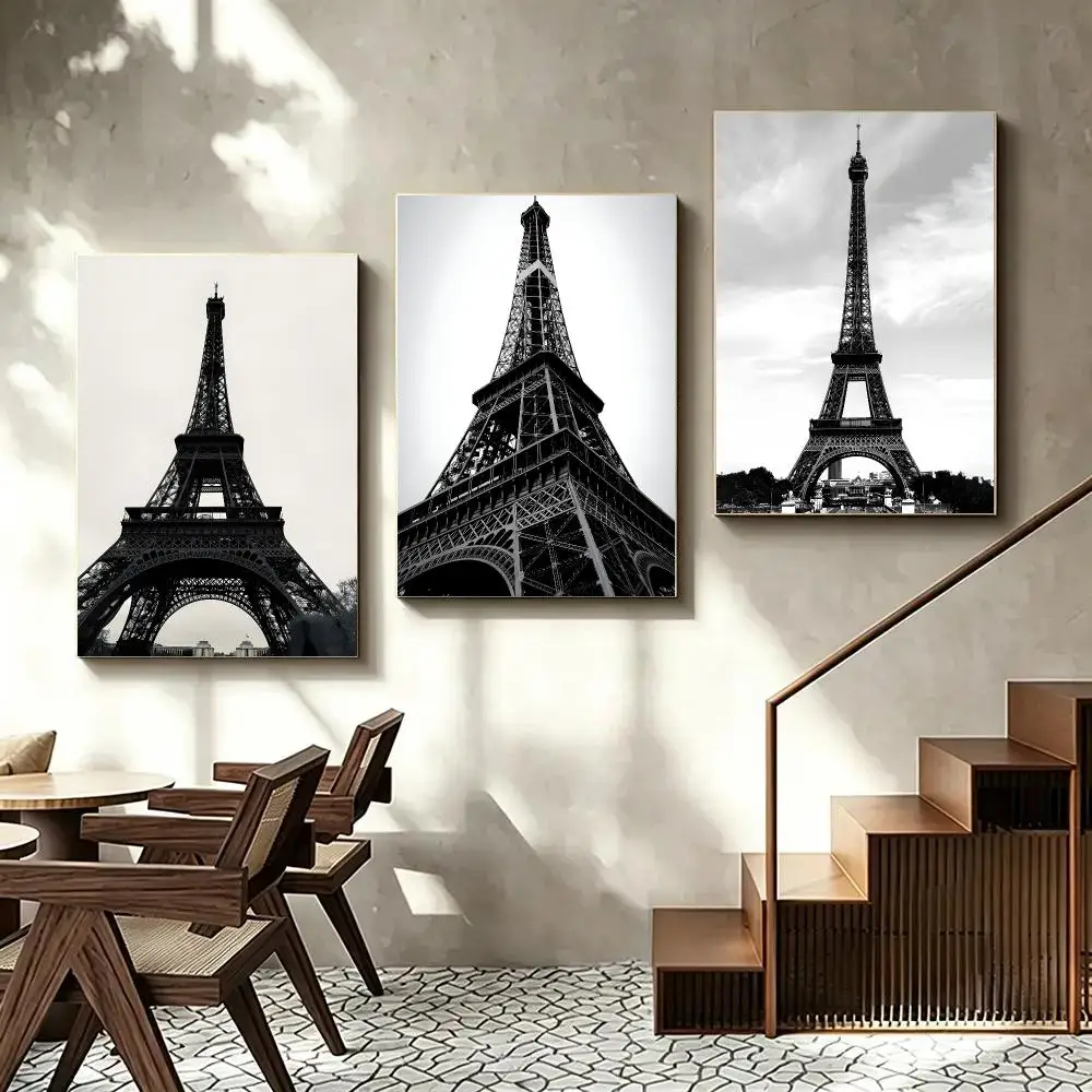Fashion MODERN Eiffel Towe Poster Decorative Wall Art Stickers Mural For Home Living Room Hallway Decor Gift