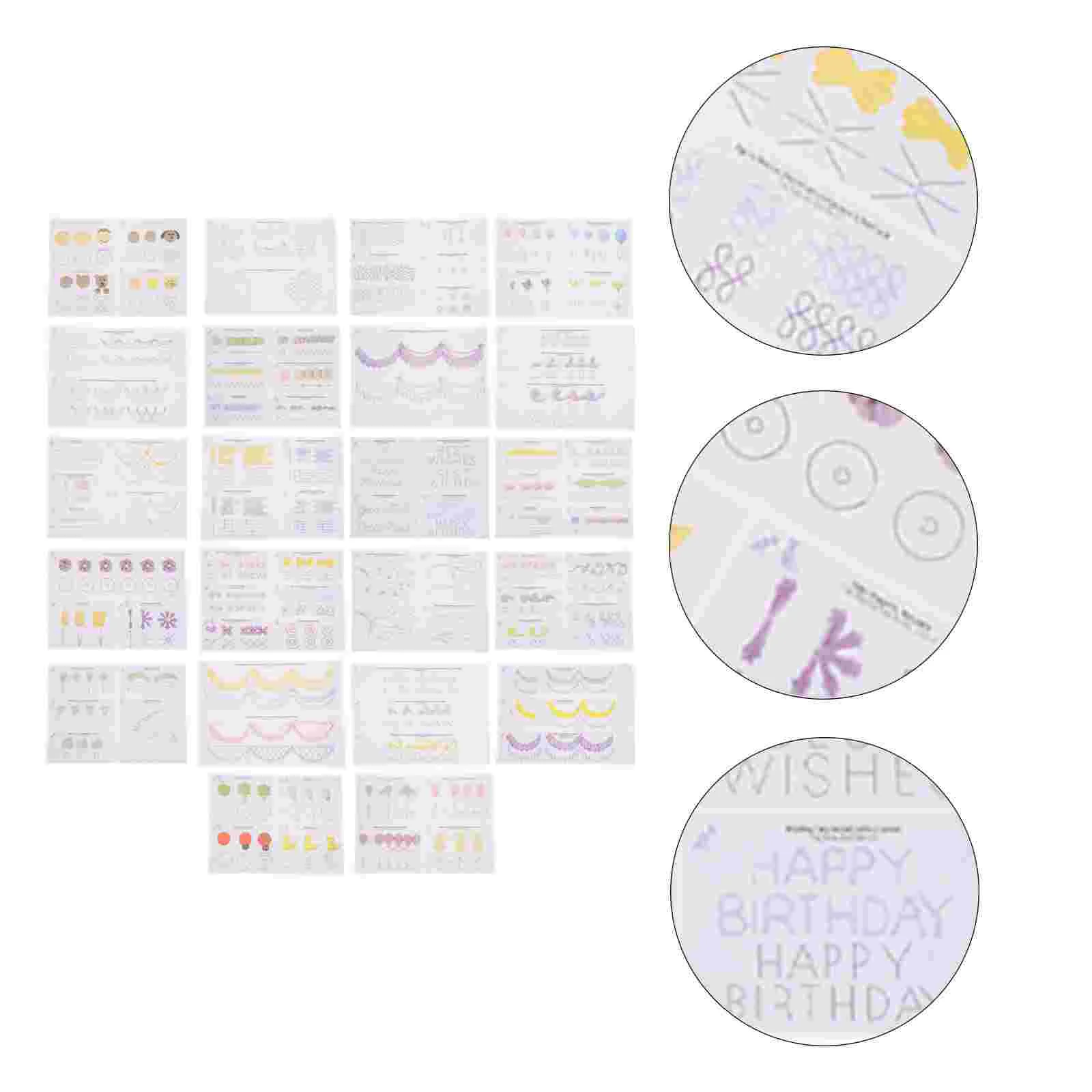 12 Sheets DIY Decorating Practice Board Drawings Pastry Piping Frosting 285x21cm Cake