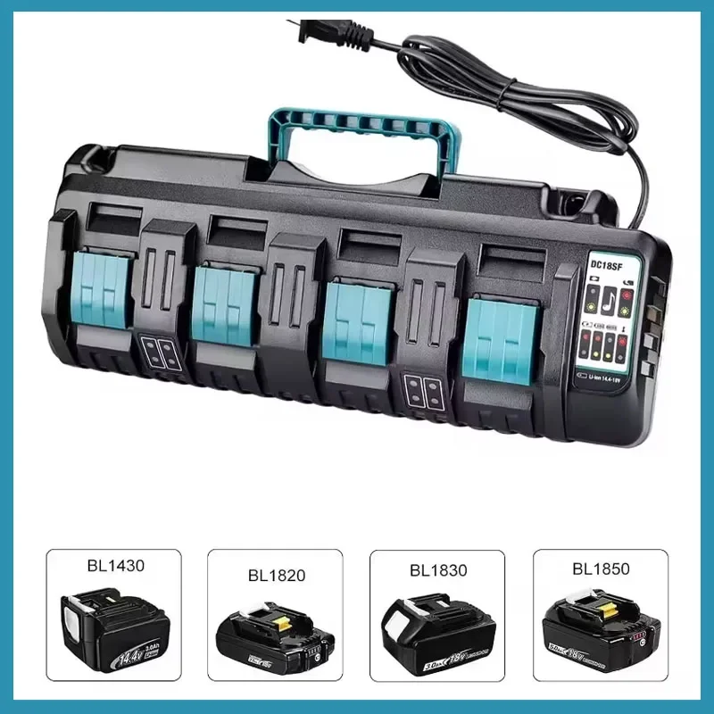 

DC18SF 4Port Li-ion Battery Charger For Makita BL1430 BL1830 14.4V 18V USB Charging Mobile Phone Power Bank DC18RE DC18RD DC18RF
