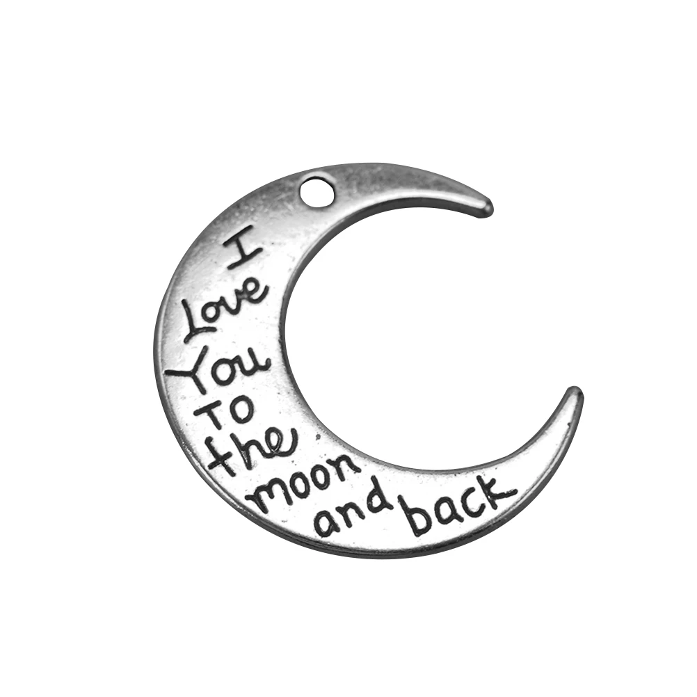 

30pcs Alloy Pendant Charms Double-Sided Moon Shape Diy Jewelry Making Accessories Necklace Crafts Keychain Bracelet Pendant Set