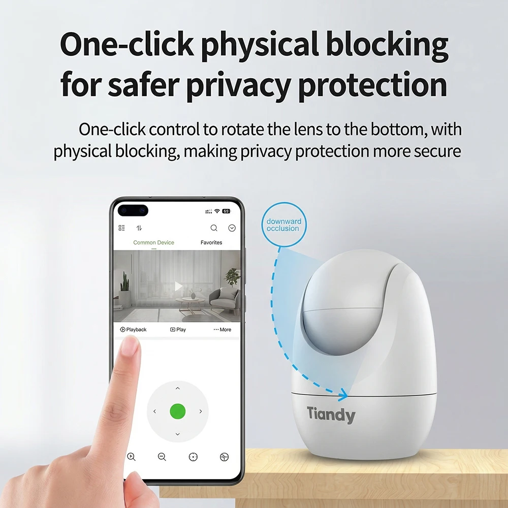 Tiandy H652N 4MP WiFi IP Camera 360° PTZ Home Security Camera Two Way Audio Motion Sound Detection Support 256g SD Card Tiandy view 5