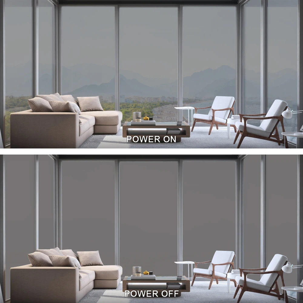 HOHOFILM 21cmx30cm Grey Smart Film Sample power off Window Film PDLC Smart Film Switchable Film For Huse,Building, hotel, office