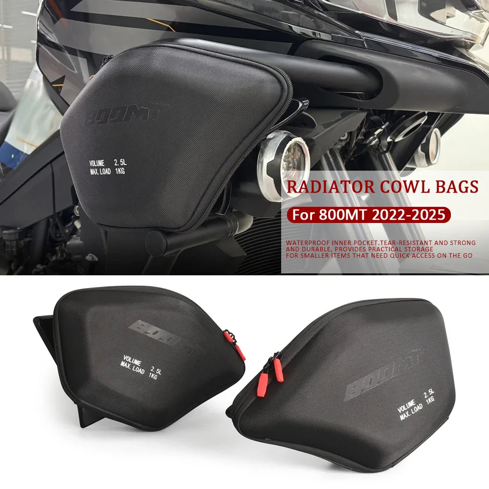 

For Cfmoto 800MT Motorcycle Left Right Radiator Cowl Bags Side Fairing Tool Bag 2.5L For CF 800 MT MT800 2022 2023 2024 2025