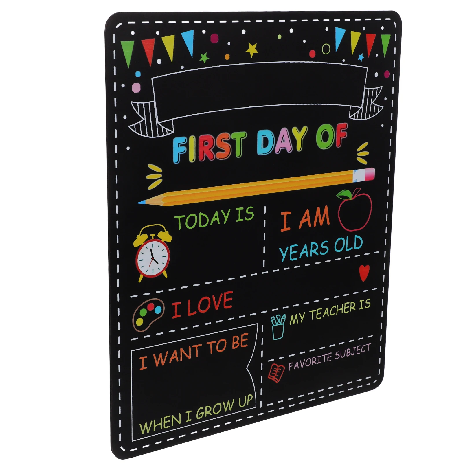 

Student Blackboard First Day of School Sign Back to Chalkboard Double Sided Reusable Sticker Child