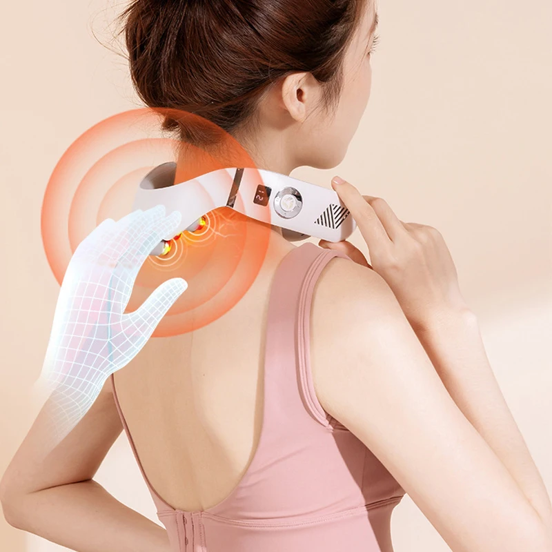 

Multifunctional Electric Pulse Massager Physical Massager Shoulder And Neck Cold And Warm Neck Protector Cervical Spine Massager