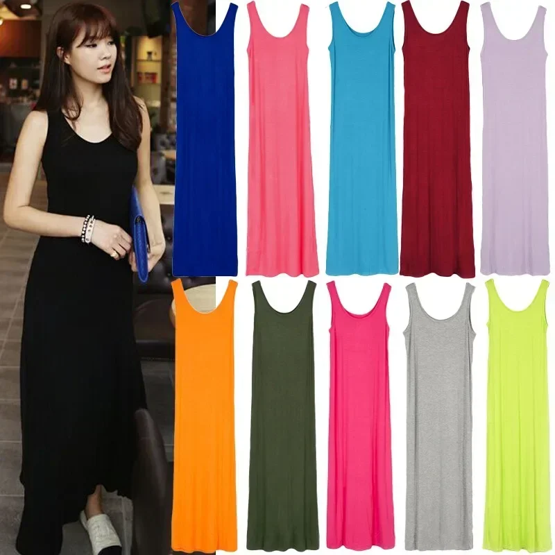 Backless Sleeveless Tank top Dress Women Slim Midi Long Bodycon Dresses