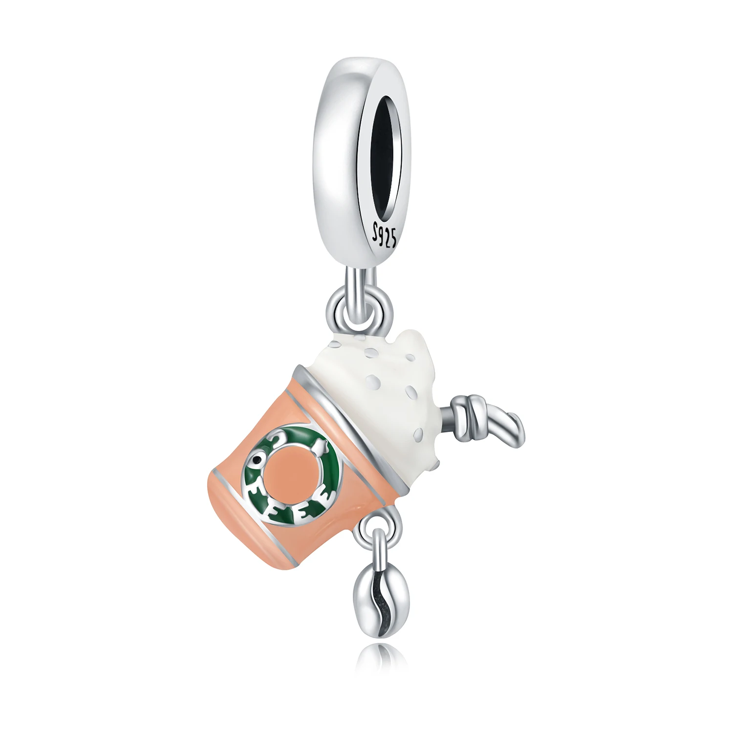 

Original 925 Sterling Silver Charms Luxury Ice Mocha Pendant Travel Vacation Charm Beads Fit Bracelet Diy Women Delicate Gift