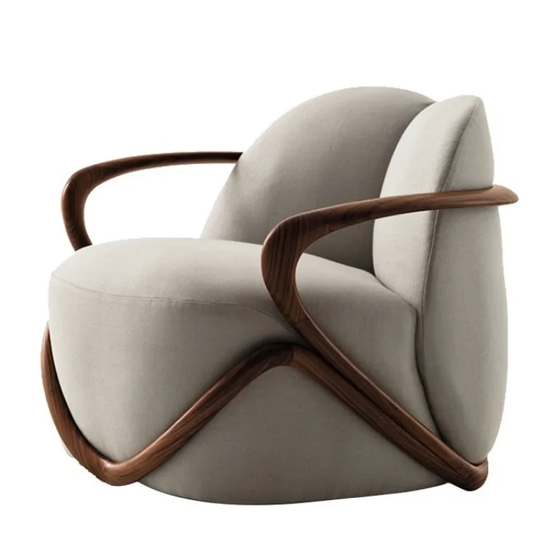 

Italian casual lazy fabric chair single armrest sofa chair