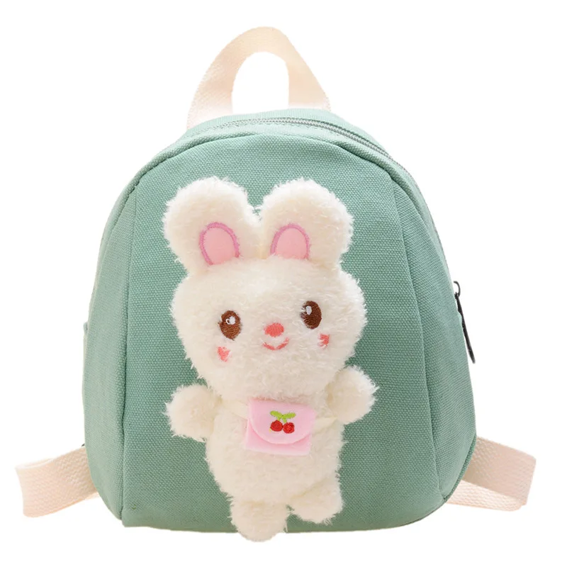 New Velour Cartoon School Junior Backpack for Kids Zipper Mochila Infantil Menina Canvas Class Bags for Girls Fashion 2023