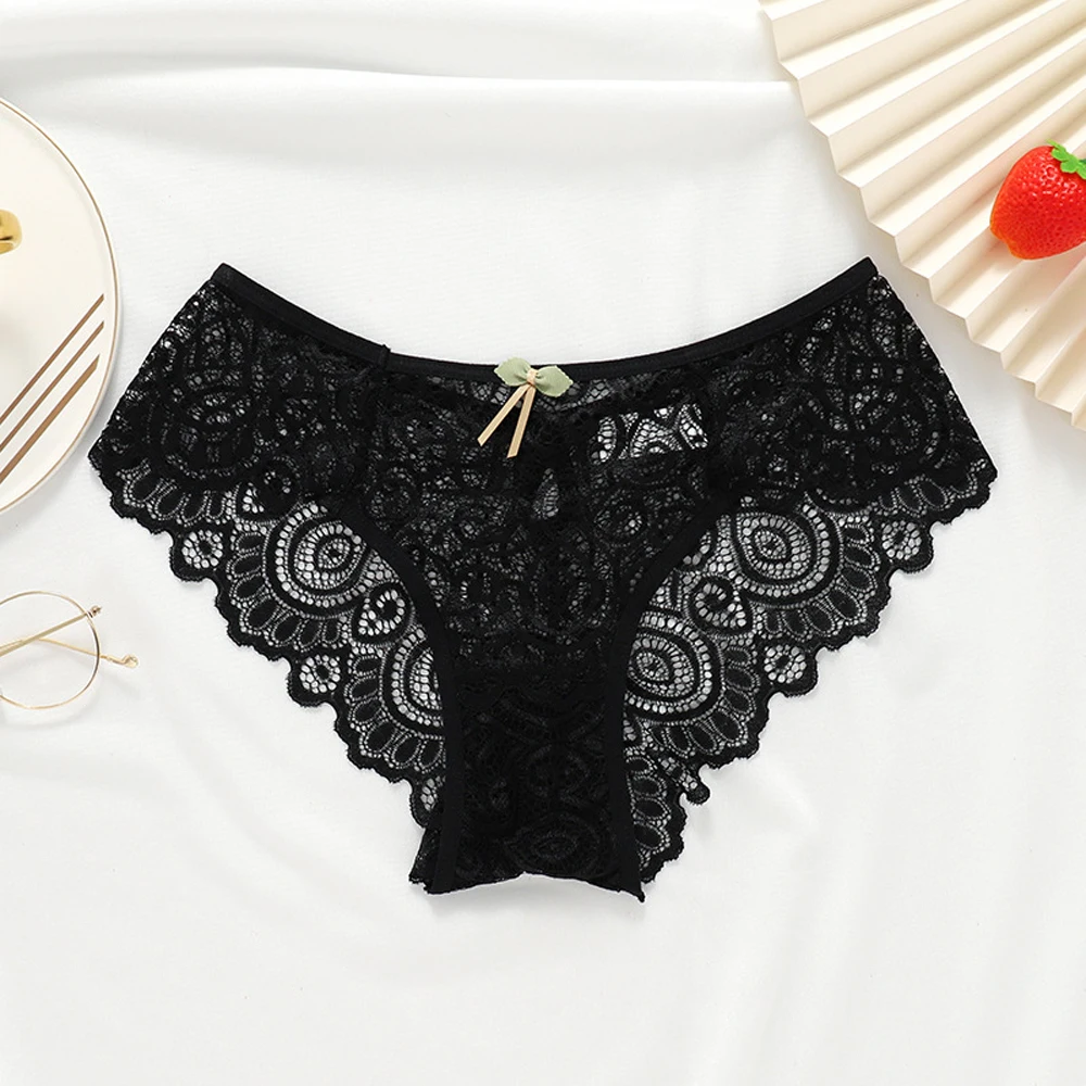 Sexy Low-Rise-Spitzenbesatz für Damen, G-String-Höschen, transparent, aushöhlen, Dessous, intime Unterwäsche, super gemütliche Passform, Übergröße