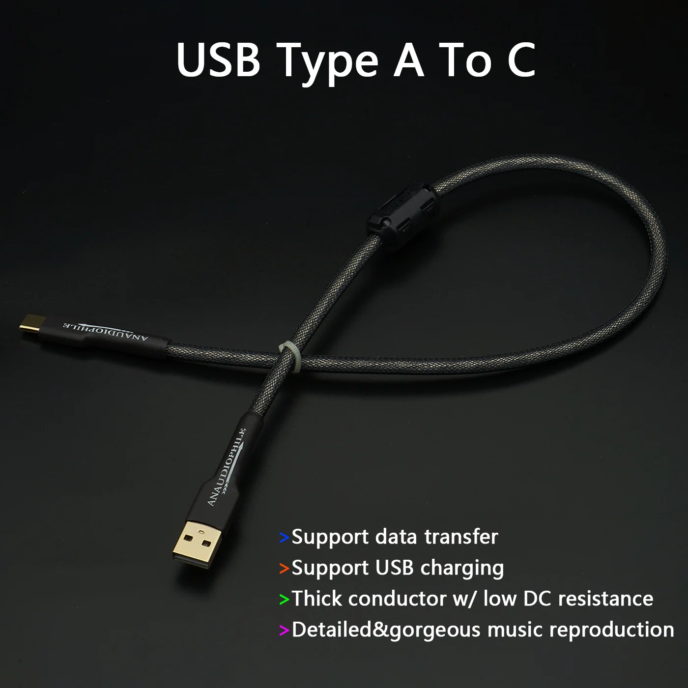 USB Type C to C Cable For HiFi DSD Audio Data Thick Conductor Detailed&Gorgeous Sound DAC USB Charging