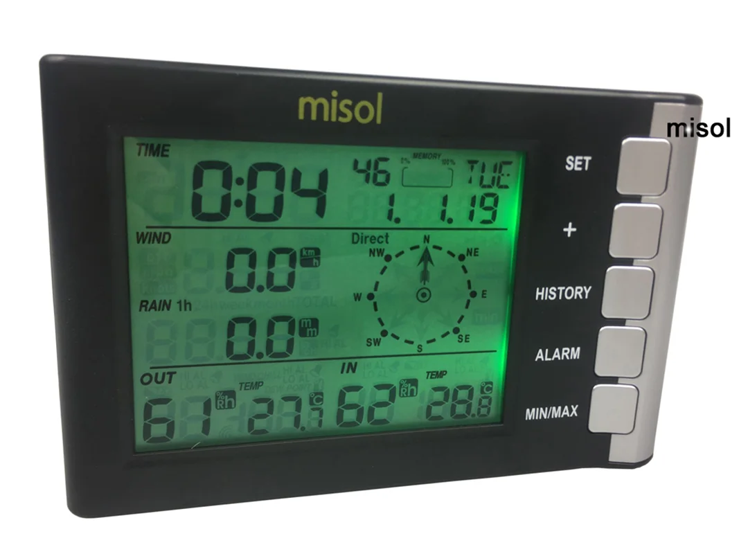 MISOL / professional weather station wind speed wind direction temperature humidity rain 433Mhz WH5300