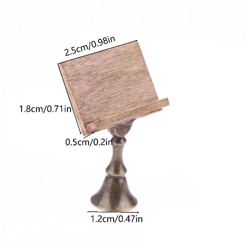 1/12 Dollhouse Mini Magic Book Reading Stand Model Dolls House Micro Scene Construction Props Dollhouse Furniture Decoration