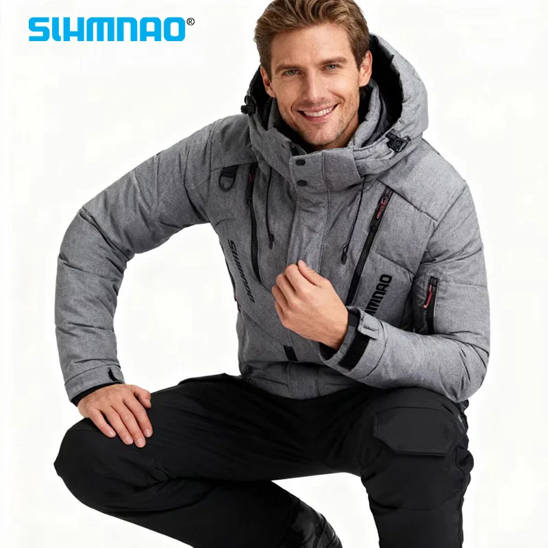 

Куртка на гусином пуху и тактические брюки 2025 года, зимний рыболовный костюм для мужчин, теплый лыжный костюм, спортивная одежда для альпинизма и охоты