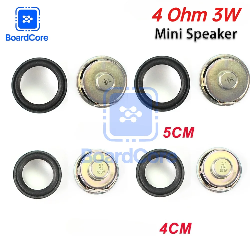 Mini Alto-falante 4 Ohm 3W 40MM 50MM 4CM 5CM Pequeno para Arduino DIY Reparo de Áudio Doméstico Componentes Eletrônicos