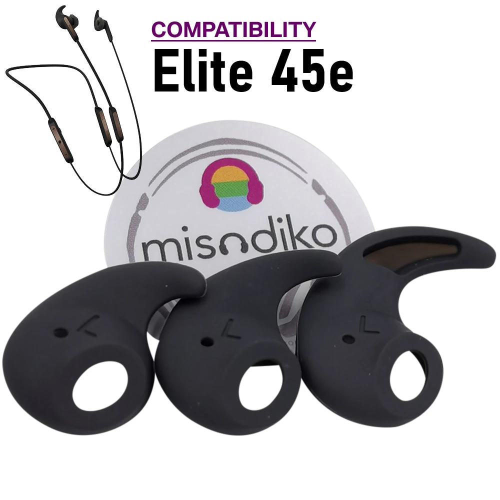 

misodiko Silicone EarWings Ear Tips Compatible with Jabra Elite 45e Wireless Earbuds (3-Pairs)