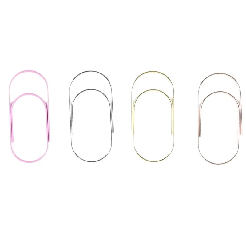 50PCS 대형 사이즈 50mm 종이 클립 금속 만화 색상 장식용 사무실 파일 학생 노트북 정리함