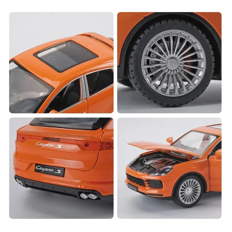 1:24 Scale Cayenne S Alloy Car Model Diecast Car Sound Light Car Lovers Collection Kids Birthday Gift Metal Boys Toys