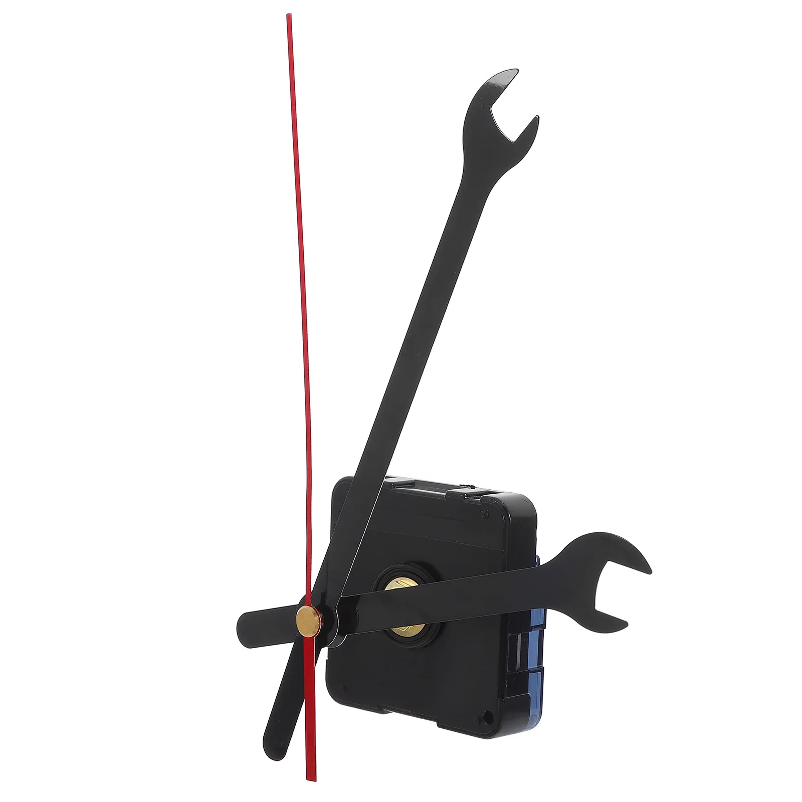 Battery-Operated Wall Clock Mechanism Replacement Set with Silent Long Shaft Motor Wrench-Shaped Hands for DIY Clock Making