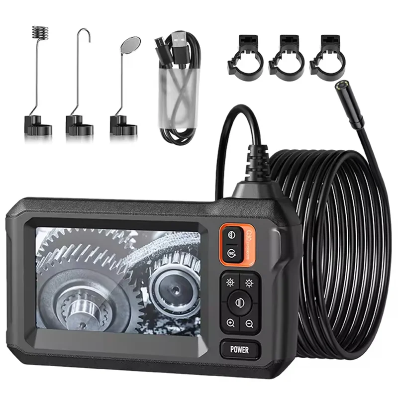 BB-4.3Inch IPS Screen 8Mm Camera 1920 X 1080P HD Industrial Endoscope IP67 Waterproof 5M Cable Car Diagnostic C30 20000Mah