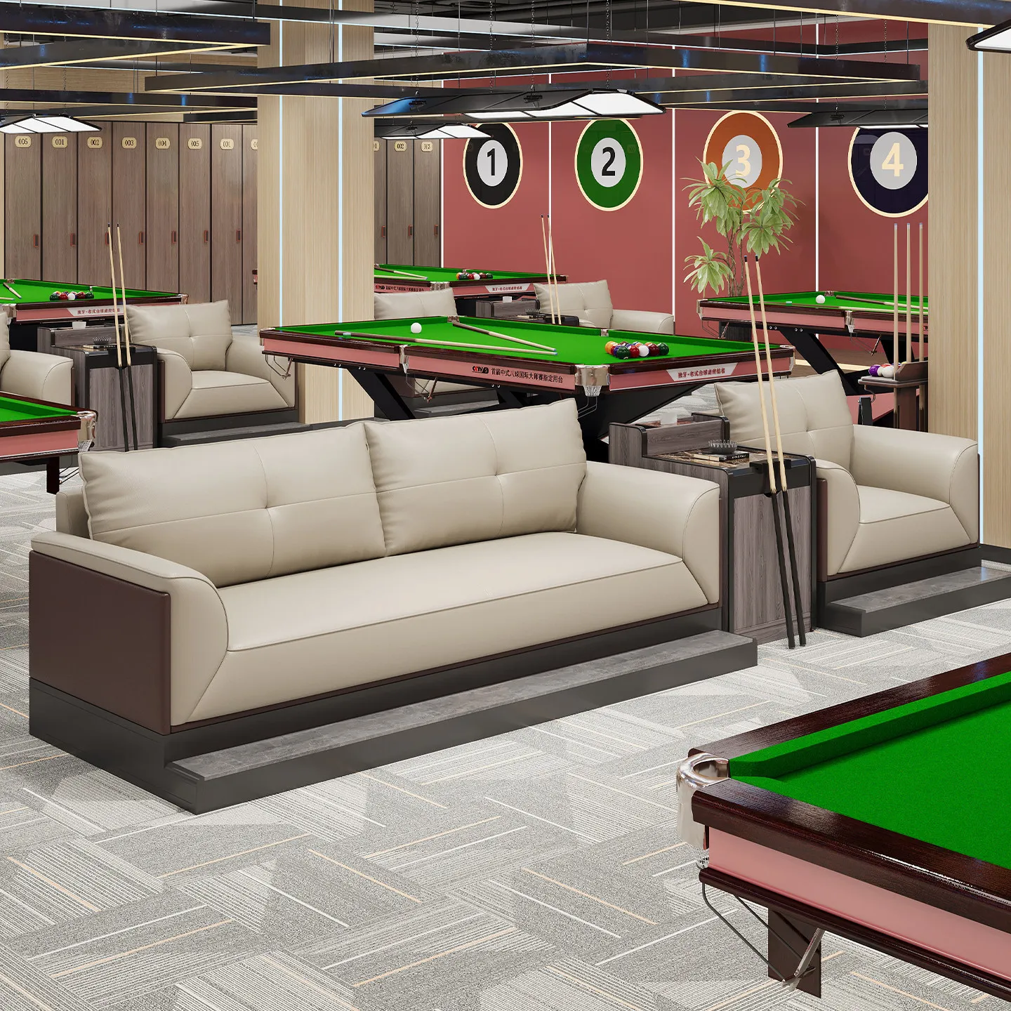 Billiards billiard room sofa chair dedicated reception club high-end lounge area dedicated sofa ball chair