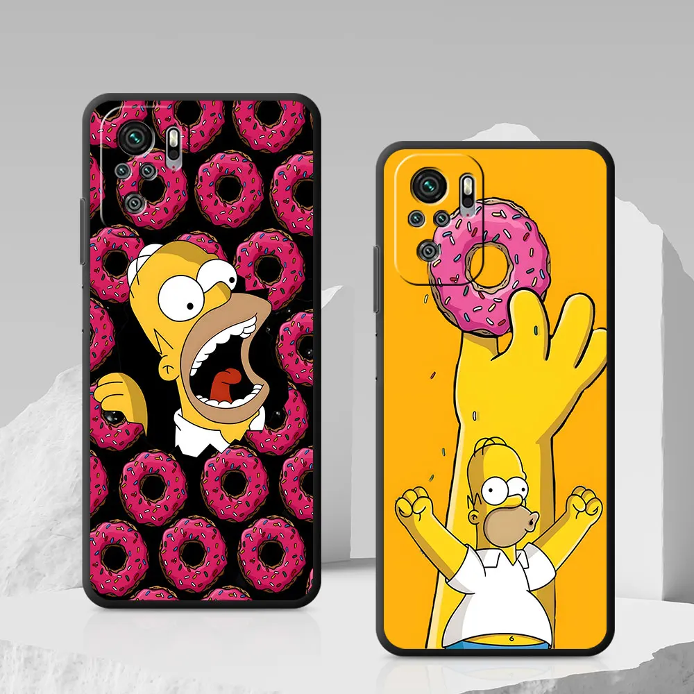 Protective Case For Xiaomi Redmi 15C 8 A5 12 6 7A 9C 12C 8A 6A 9 9A 9T 10 10A Cartoon The Simpsons Homer TPU Black Phone Cover