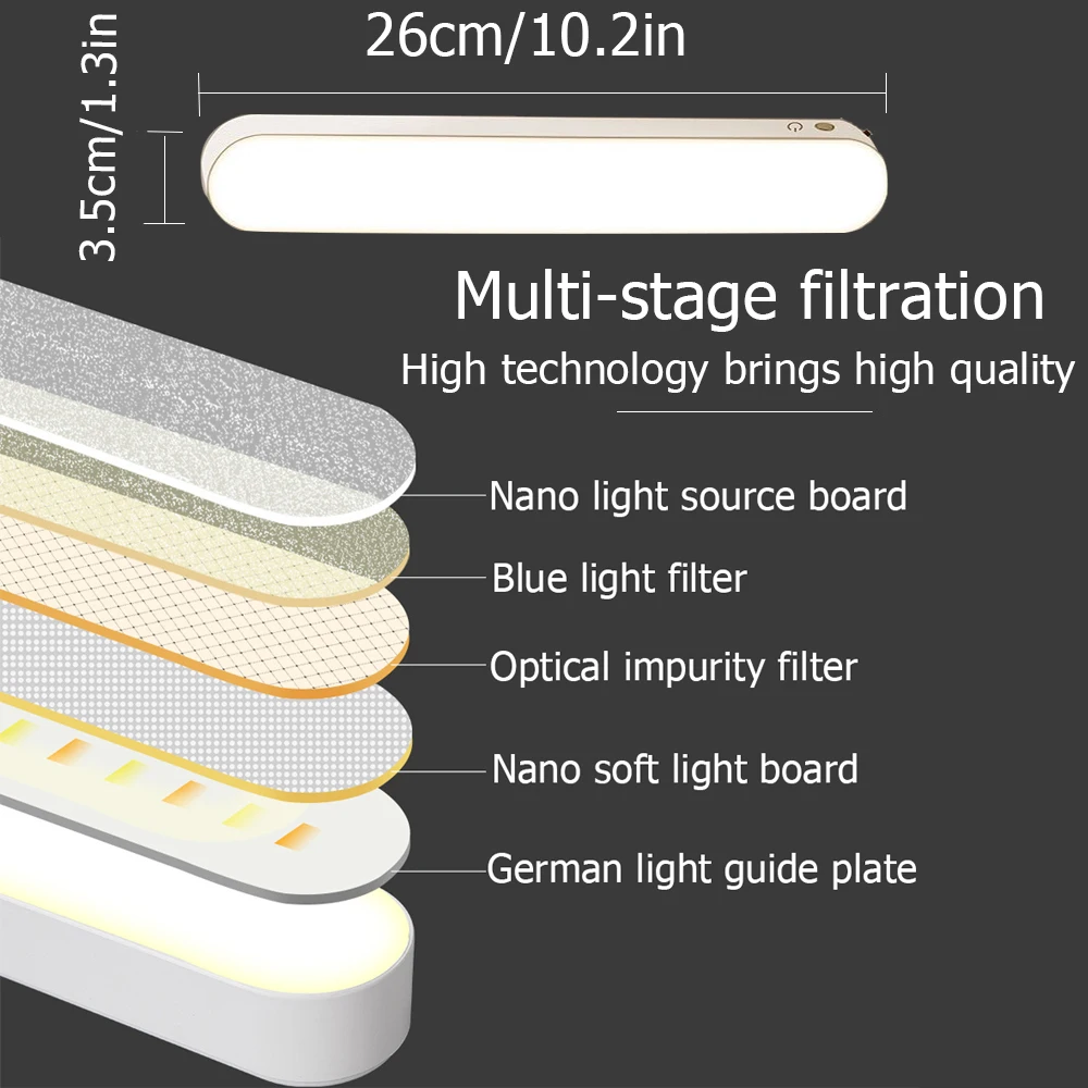 Imagem -04 - Lâmpada de Parede Interior Pendurado Magnético Usb Led Luz da Lâmpada de Mesa Exigível Stepless Escurecimento Lâmpada de Mesa Luz da Noite