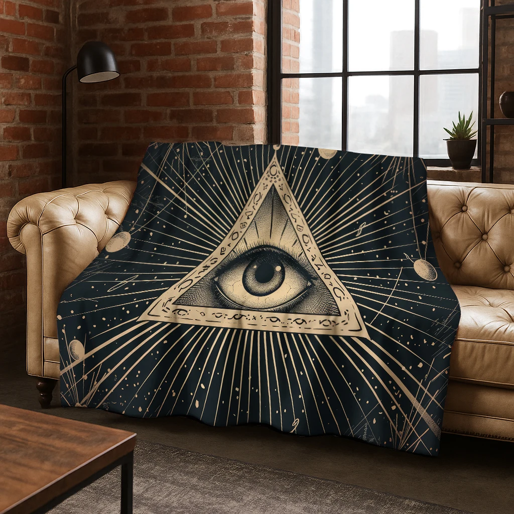 Freimaurerei Das Auge des Dämons Flanelldecke Weiche warme Decke für Schlafzimmer Wohnzimmer Bett Reisen Camping Picknick Geschenk