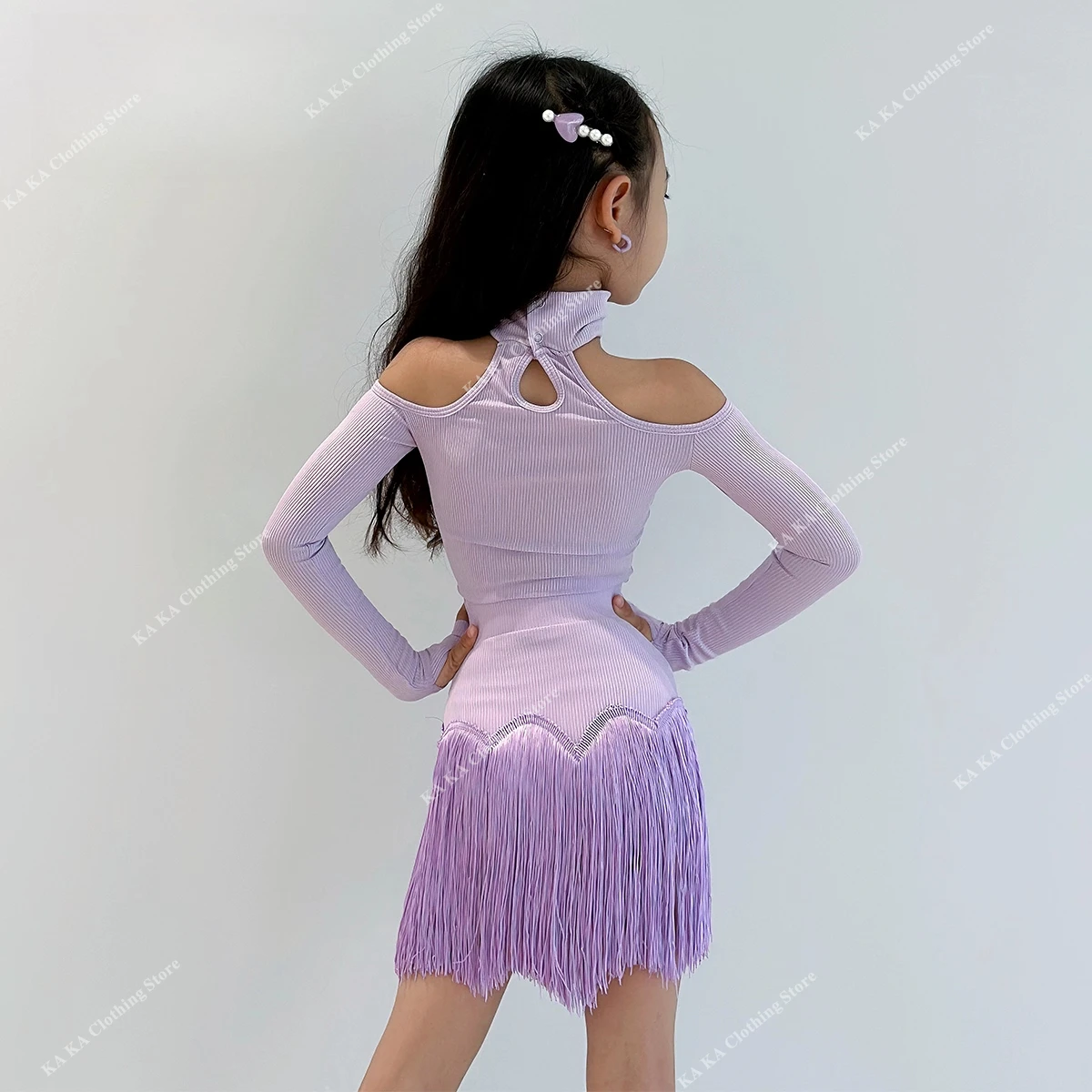 الأطفال ملابس رقص هامش تنورة السالسا اللاتينية فستان رقص الفتيات قاعة الرقص فستان الفتيات القياسية اللاتينية ممارسة فستان الأداء