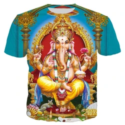 Hindu God Ganesha 3D Printed T Shirt Men Women Summer Fashion Casual Short Sleeve Unisex Harajuku Streetwear Oversized T-shirt