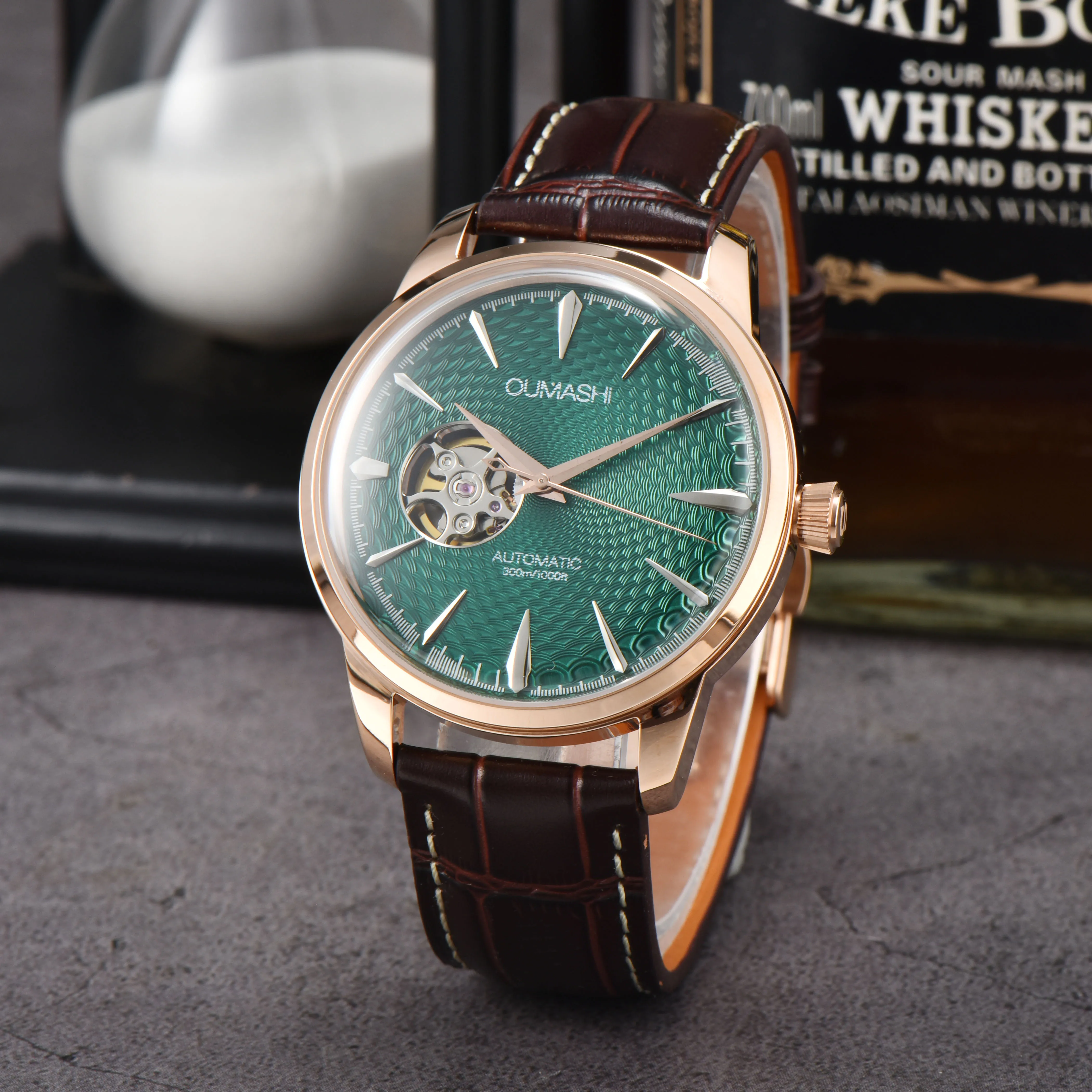 OUMASHI Design 40mm NH38 Cocktail Men\'s Automatic Watch 10ATM Double Dome Waterproof Wristband Sapphire crystal