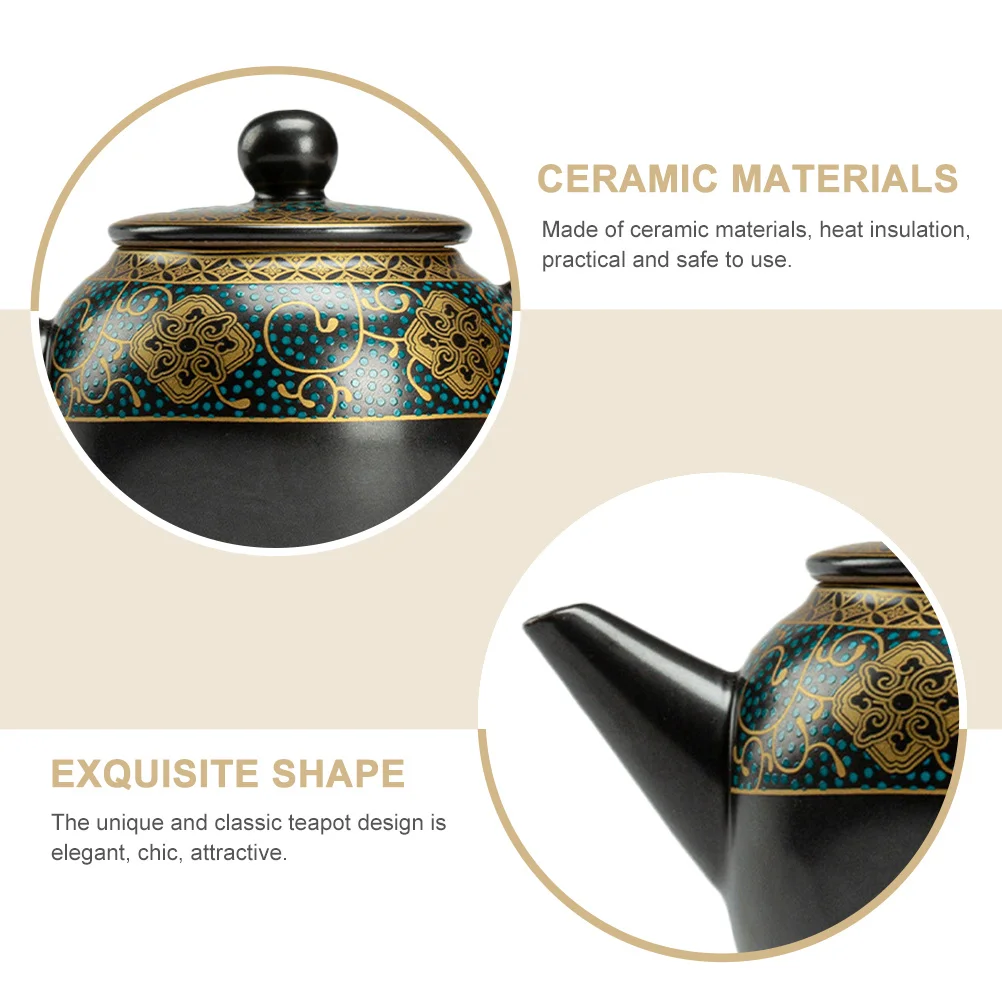 

Exquisite Ceramic Chinese Teapot Vintage Household Heat Resistant Decorative Tea Pot for Tea Time Enjoyment Ceramic Teapot