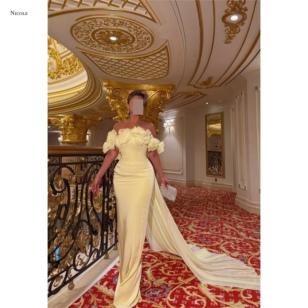 

Nicole Fishtail Skirt Evening Dress Elegant Gowns Custom Made Prom Dresses 2025 Luxury Dresses for Party Candle Satin Cloth Gala