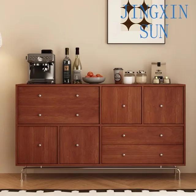 Solid wood nine-chest cabinet, living room, home locker, drawer cabinet, bedroom, bedside storage, retro wind edge cabinet