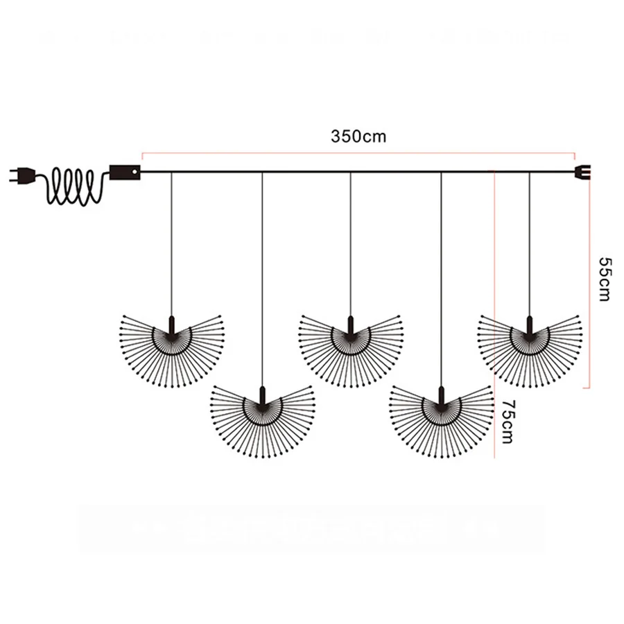 5 Pack 600 LED Plug In Starburst Sphere Light Outdoor Firework Light 8 Modes Waterproof Hanging Fairy Light for Patio Decor