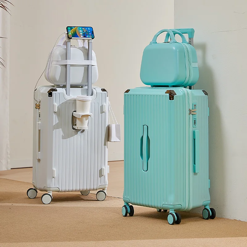 Luggage and makeup bag set, two-piece set with high appearance convenient for travel, luggage and makeup bag set two-piece set