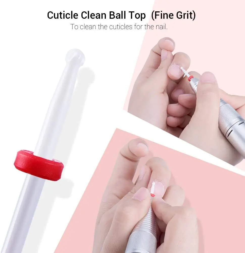 4-delige keramische frezen voor manicure, verwijder nagellak gel nagelriemen nagelboren pedicure gereedschap